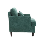 Fauteuil individuel en chenille, Fauteuil d'appoint rembourré avec coussin moelleux, Fauteuil de lecture moderne du milieu du siècle