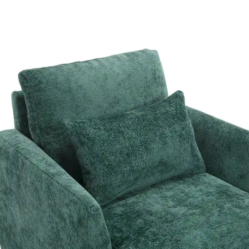 Fauteuil individuel en chenille, Fauteuil d'appoint rembourré avec coussin moelleux, Fauteuil de lecture moderne du milieu du siècle
