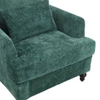 Fauteuil individuel en chenille, Fauteuil d'appoint rembourré avec coussin moelleux, Fauteuil de lecture moderne du milieu du siècle