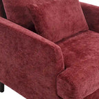 Fauteuil individuel en chenille, Fauteuil d'appoint rembourré avec coussin moelleux, Fauteuil de lecture moderne du milieu du siècle