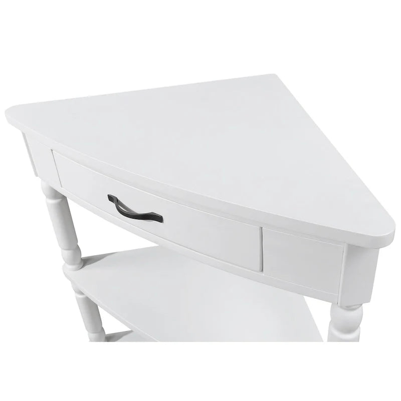 Table d'appoint d'angle triangulaire en bois pour petit salon