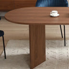 Table à manger ovale en bois de noyer de 198 cm pour salle à manger