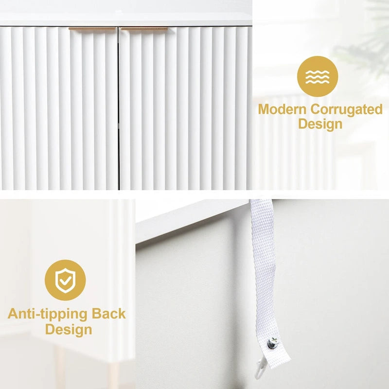 Ensemble de 2 buffets de salle à manger avec étagères réglables -