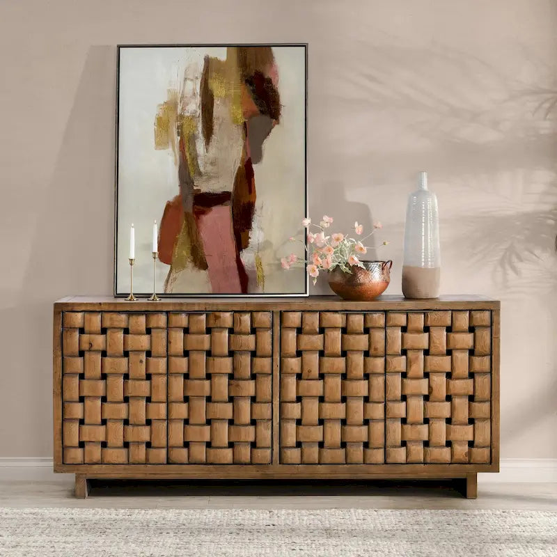 Bahut buffet 4 portes Classic Home Bast en bois de pin recyclé