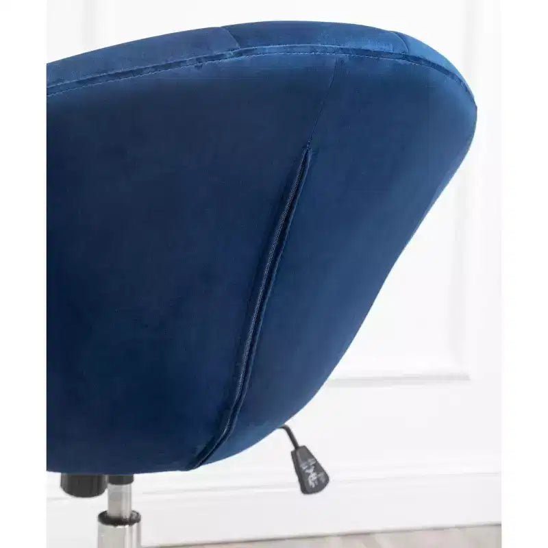 Fauteuil d'appoint pivotant Roundhill Furniture Noas en velours capitonné, bleu