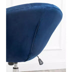 Fauteuil d'appoint pivotant Roundhill Furniture Noas en velours capitonné, bleu
