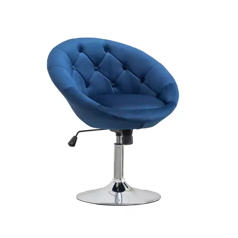 Fauteuil d'appoint pivotant Roundhill Furniture Noas en velours capitonné, bleu
