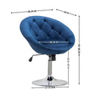 Fauteuil d'appoint pivotant Roundhill Furniture Noas en velours capitonné, bleu