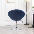 Fauteuil d'appoint pivotant Roundhill Furniture Noas en velours capitonné, bleu