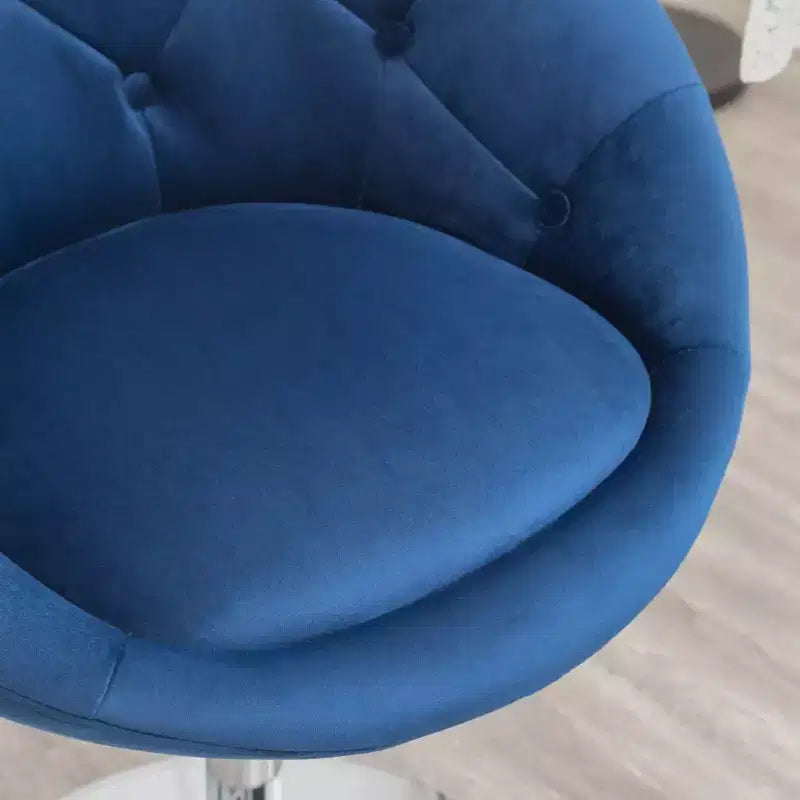 Fauteuil d'appoint pivotant Roundhill Furniture Noas en velours capitonné, bleu