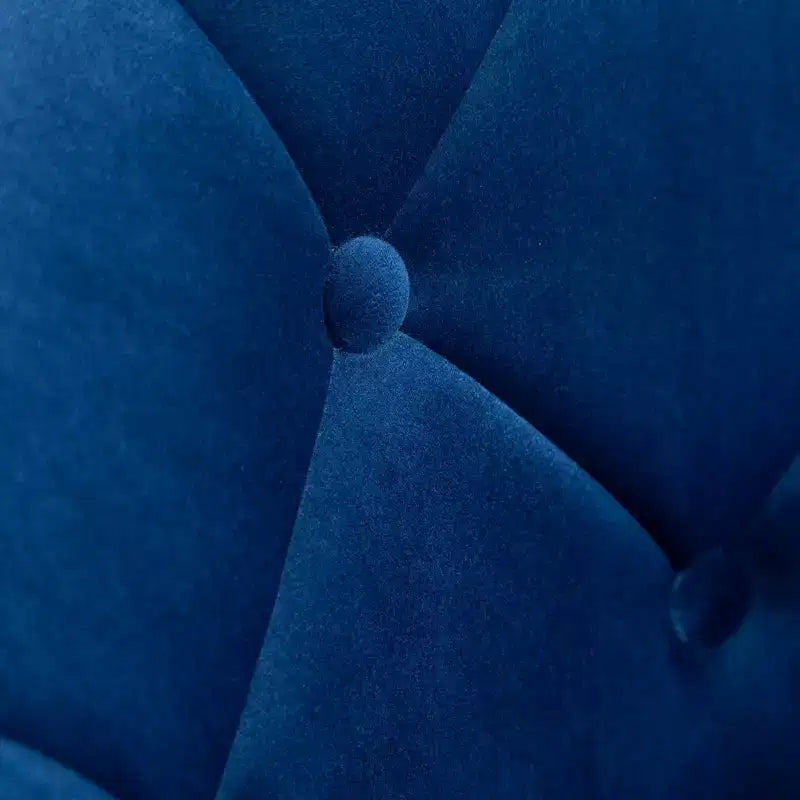 Fauteuil d'appoint pivotant Roundhill Furniture Noas en velours capitonné, bleu