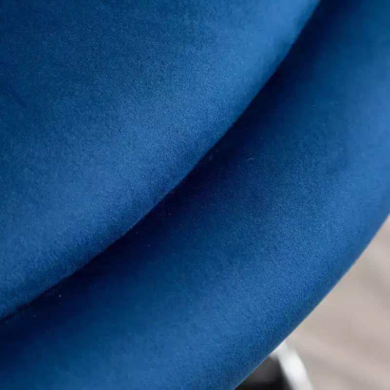 Fauteuil d'appoint pivotant Roundhill Furniture Noas en velours capitonné, bleu