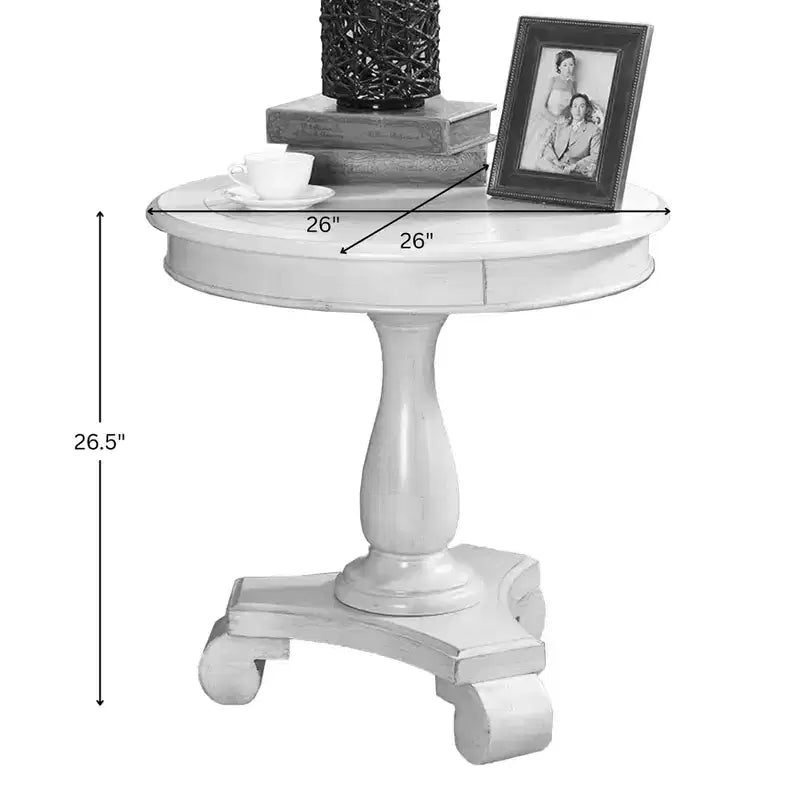 Table d'appoint piédestal ronde en bois Rene, Gris