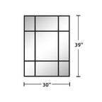 PexFix 39x30 Miroir Mural Rectangulaire Fenêtre Encadré Miroir de Salle de Bain Noir