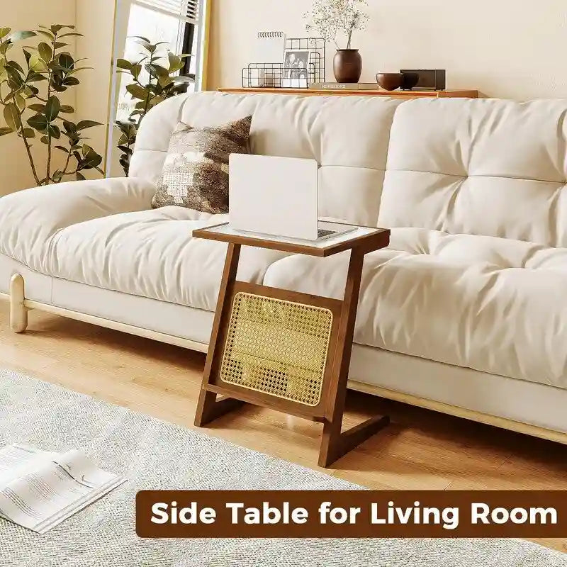 Table d'appoint moderne du milieu du siècle en forme de Z - 14P x 18L x 22H