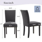 Lot de 2 chaises de salle à manger modernes, chaises de cuisine en tissu rembourré avec garniture cloutée, chaises de salle à manger confortables pour petit appartement, maison