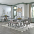 Ensemble de salle à manger Newport gris fumé 6 pièces avec table tréteau