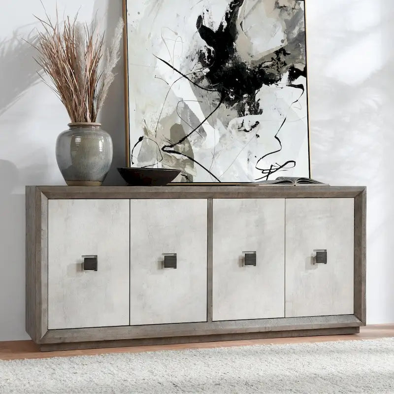 Buffet vaisselier Denver 80 Classic Home gris vieilli