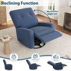 Fauteuil inclinable moderne 3 en 1 pivotant et à bascule, fauteuil à bascule à 360° avec dossier et repose-pieds réglables, fauteuil rembourré pour chambre de bébé, salon, chambre à coucher