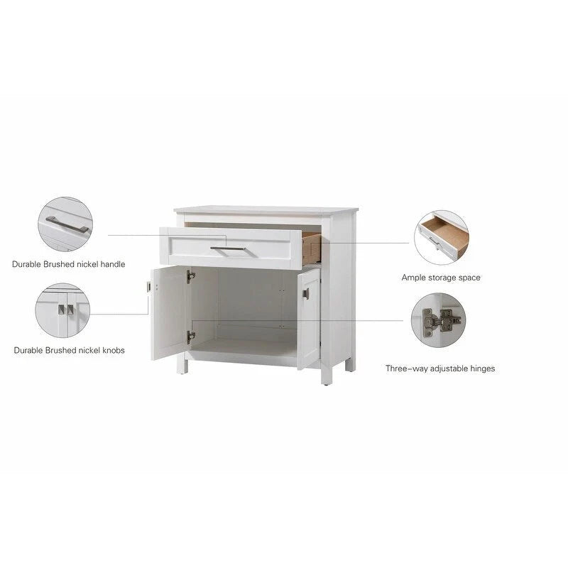 Meuble de rangement de salle de bain autoportant Indigo Home 30 pouces - 30 x 16