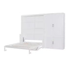 Lit escamotable Queen Size Whisen Modern Design, se pliant dans une armoire avec penderie