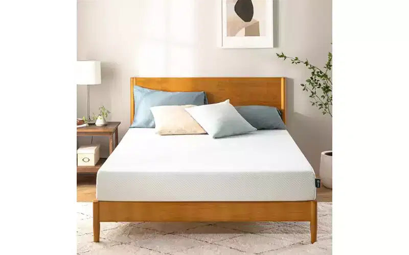 Matelas en mousse à mémoire de forme Zinus 8 pouces Double Thé vert, sans fibre de verre, fermeté moyenne, soulagement de la pression zoné, mousses et tissu certifiés sûrs