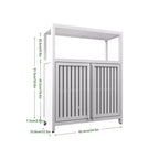 MAYEERTY Grand meuble de rangement en bambou blanc pour salle de bain et salon avec étagères 1 pièce