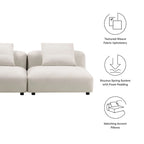 Canapé modulaire 2 places en tissu rembourré Solace