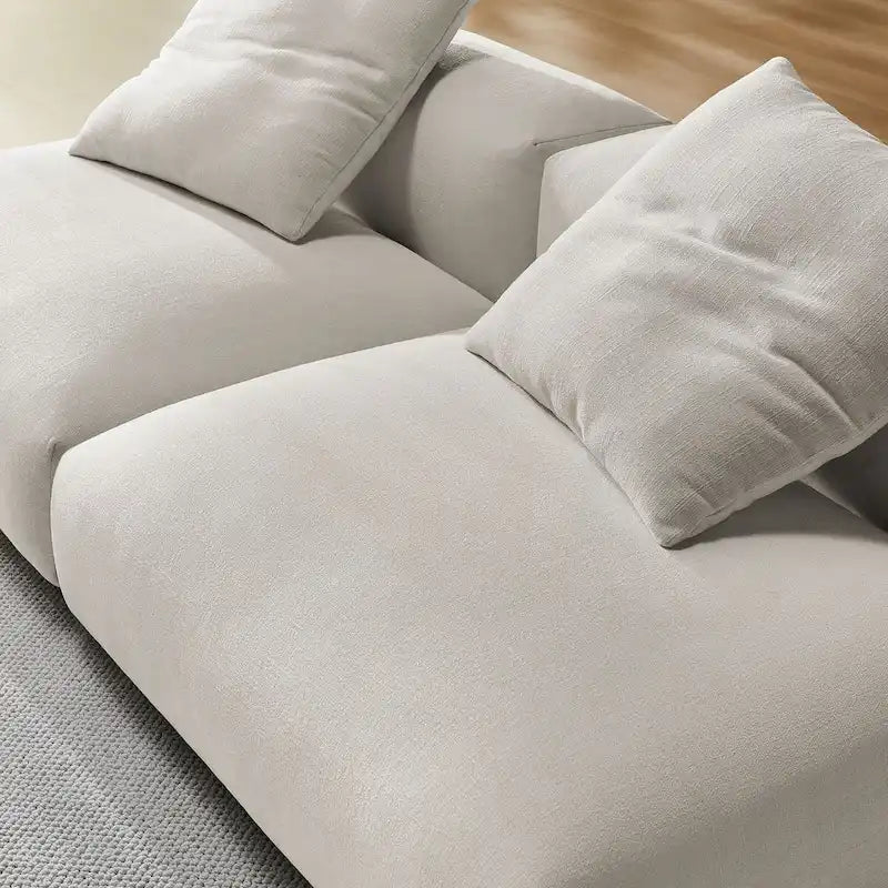 Canapé modulaire 2 places en tissu rembourré Solace