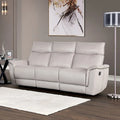 Canapé inclinable manuel Marty de Furniture of America en cuir et en cuir assorti avec accoudoirs rembourrés évasés