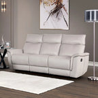 Canapé inclinable manuel Marty de Furniture of America en cuir et en cuir assorti avec accoudoirs rembourrés évasés
