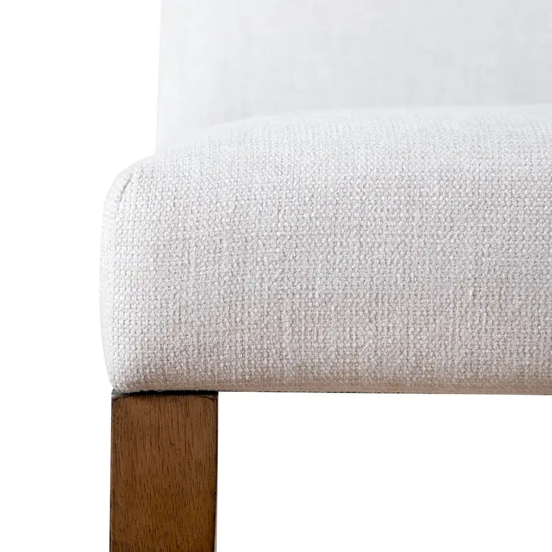 Chaises de salle à manger rustiques en tissu rembourré ivoire (lot de 2)