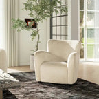 Fauteuil d'appoint à accoudoirs incurvés en fausse fourrure Wolffe 32