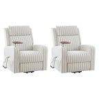 Darrell Fauteuil inclinable motorisé massant et chauffant avec aide au lever, fonction de charge et plateau en bois massif, lot de 2, de HULALA HOME