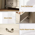 Commode à 9 tiroirs pour chambre à coucher, commode en bois avec grands tiroirs et poignées en métal