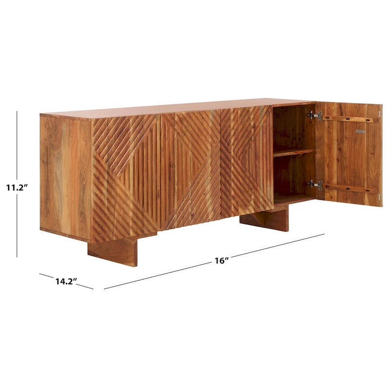 Buffet en bois 4 portes - 68Lx18Px30H