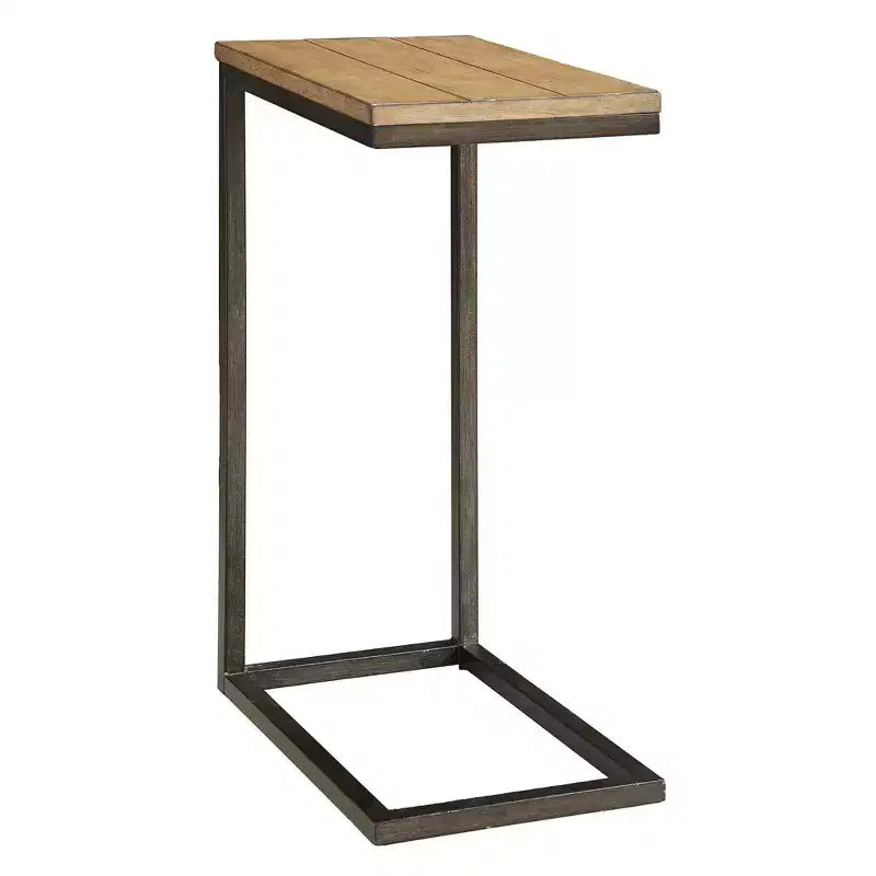 Table d'appoint rectangulaire HomeRoots 25 en bois massif noir et chêne