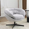 Fauteuil Okak, Fauteuil de bureau moderne en chenille, Fauteuil pivotant avec coussin amovible, Fauteuil de bureau rond, Base en métal et matériau en coton