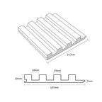 Planche de parement mural en bois massif de 93 po x 6 po x 0,8 po - 3 pièces + 1 pièce de finition d'extrémité