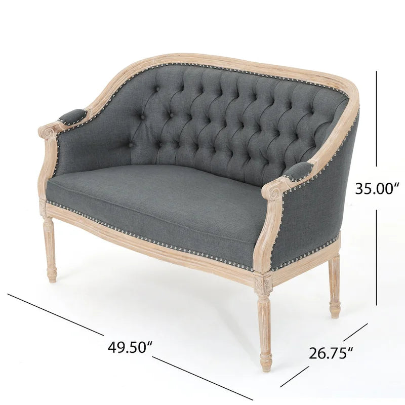 Causeuse capitonnée Faye par Christopher Knight Home