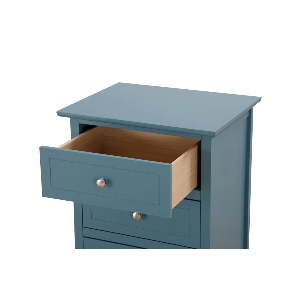 Table de chevet Daniel de style transitionnel en bois, à 3 tiroirs