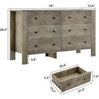 Commode à 6 tiroirs pour chambre à coucher, Organiseur de commode large et moderne avec tiroirs de rangement, Commode en bois pour salon, entrée, bureau à domicile