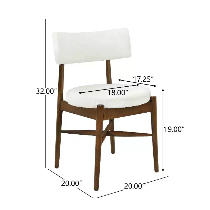 Christopher Knight Home Lumen Chaises de salle à manger modernes en bois d'hévéa et mélange de lin (lot de 2)