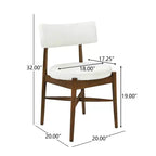Christopher Knight Home Lumen Chaises de salle à manger modernes en bois d'hévéa et mélange de lin (lot de 2)