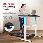 Bureau debout Sunny Health & Fitness Air-Drive avec levage pneumatique sans fil - Blanc