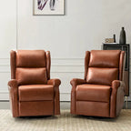 Fauteuil inclinable pivotant en similicuir Baksoho pour chambre de bébé avec base en métal, lot de 2 par HULALA HOME