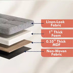 Banc de rangement pliant Ornavo Home de 101,6 cm avec tiroirs, parfait pour le salon, la chambre et l'entrée