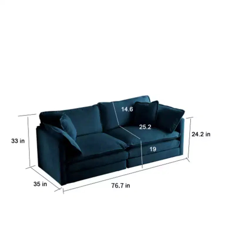 Canapé d'angle contemporain 3 pièces - Sièges profonds et surdimensionnés, style moderne