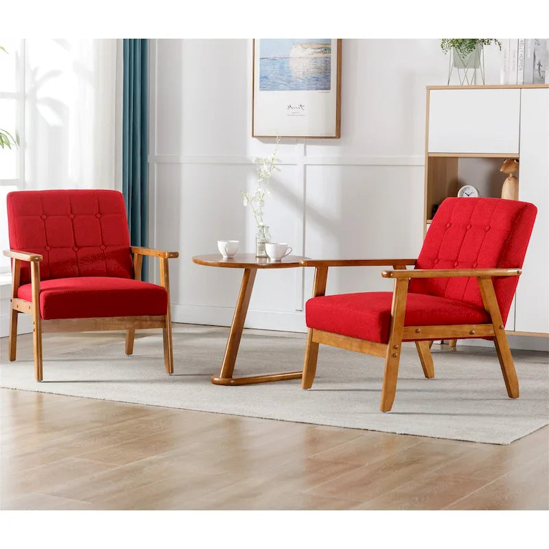 Lot de 2 fauteuils d'appoint modernes du milieu du siècle avec table d'appoint