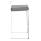 Tabouret de comptoir Silver Orchid Forrest en acier inoxydable empilable et entièrement soudé (lot de 2)